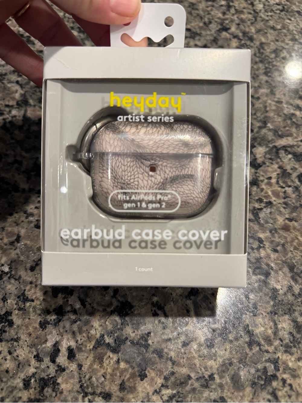 heyday Artist Series Textured Beige Gray Earbud Case Cover